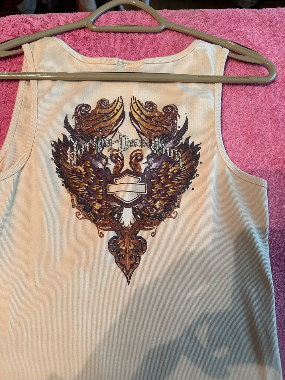 Graphic Winged Tank Top — Purple & Gold Design - Picture 3 of 4